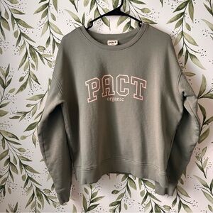 Pact Women's Olive Green Sweatshirt. 100% Organic Cotton. Large.